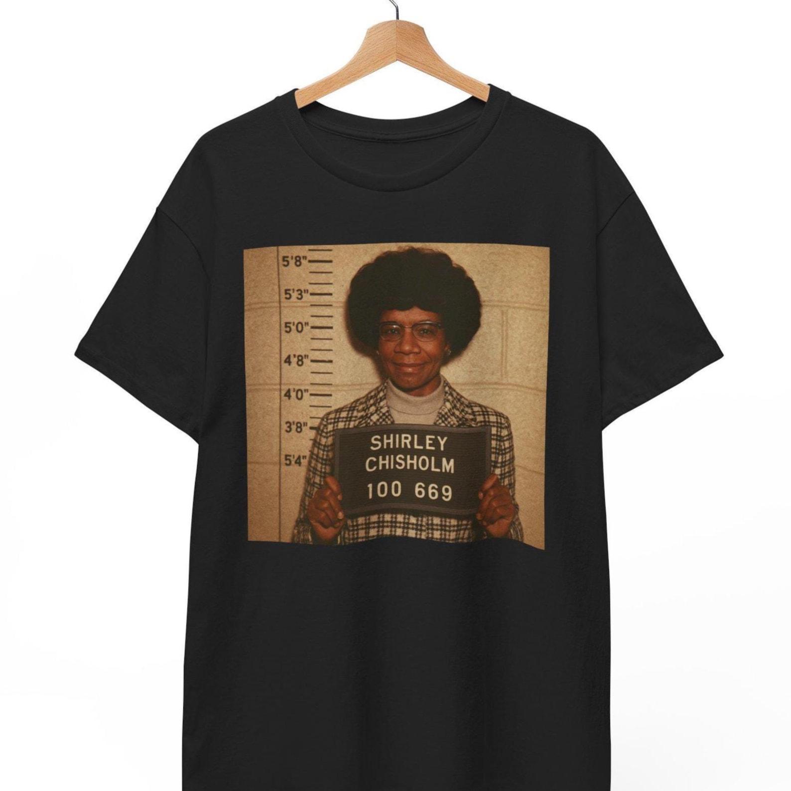 Shirley Chisholm Mugshot T-Shirt: Retro Feminist Political Tee S