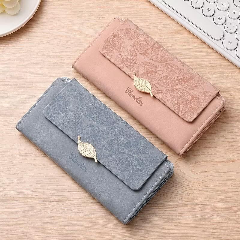 Women's Retro Leaf Clutch Wallet - 2026 Niche Design