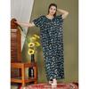 Schönes Baumwoll-Schlafkleid mit Aufdruck Nachthemd Indische Frauen Nachtwäsche Maxi-Nachthemd