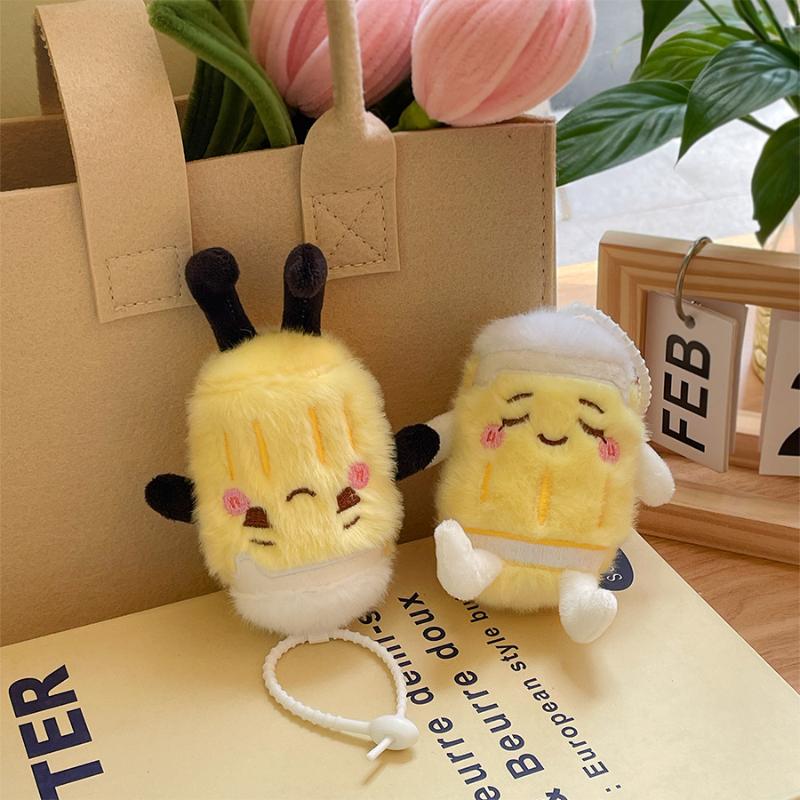 Cute Cartoon Simulation Beer Cup Plush Keychain Fun Beer Bottle Toy Pendant Bag Hanging Decoration Pendant Beer Bottle Doll Gift