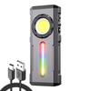 COB Work Light Type-C Rechargeable Flashlight with RGB Light Portable Hat Clip Lamp for Camping & Emergency