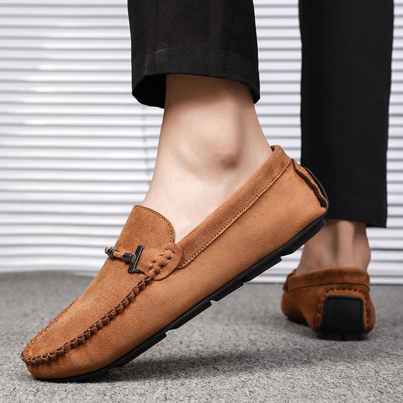 Four Seasons of High Quality Handmade Foreign Trade Fashion Loafers Men Trend Set Wear Lazy Bean Shoes Soft Soled Driving Shoes
