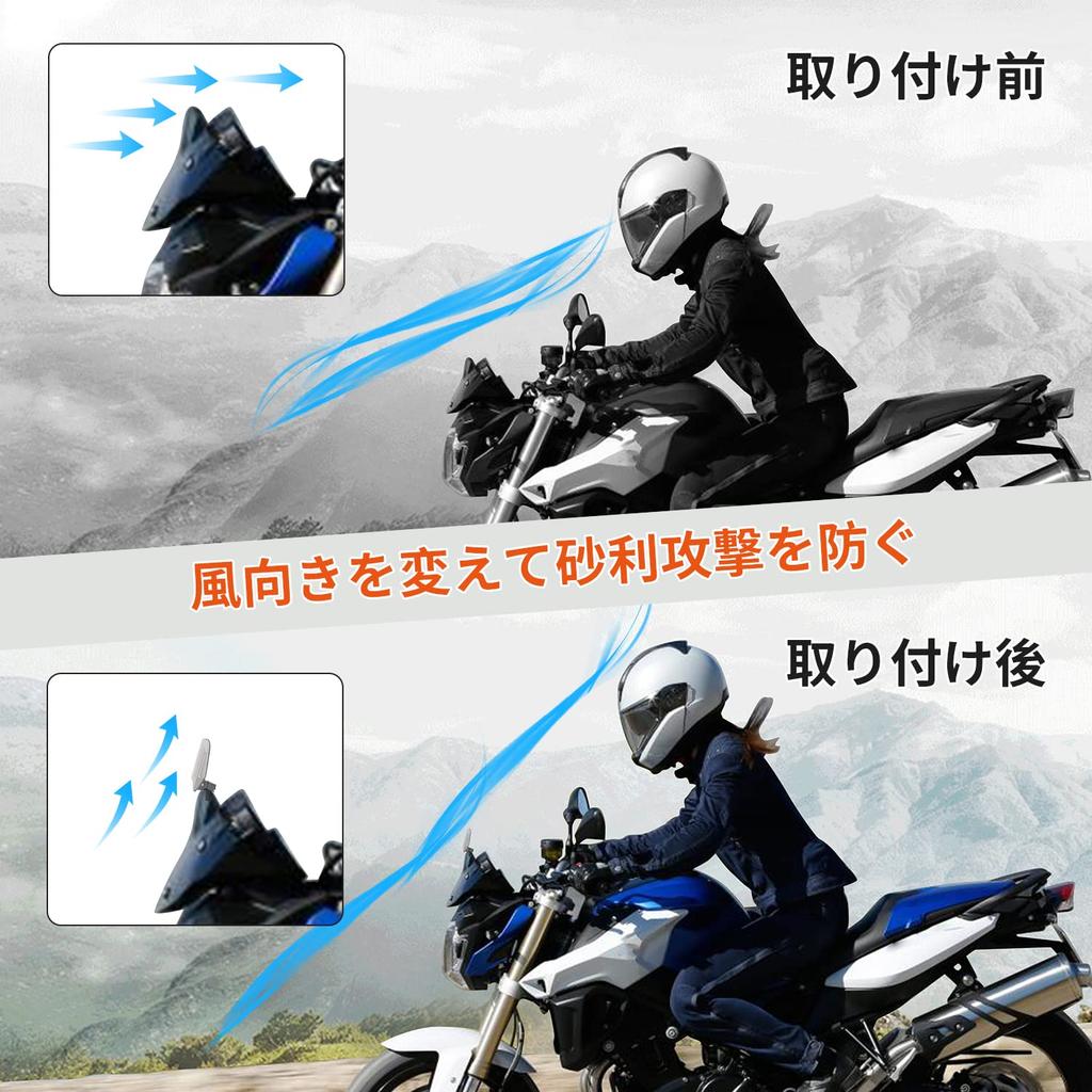 Alpha Rider Universal Windscreen Easy Spoiler Air Deflector for BMW F800 Available In Two Gray Colors Extension, Windshield, Spoiler, Installation,