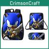 Sonic Cartoon Backpack Set With Breathable Oxford Fabric For Elementary Students