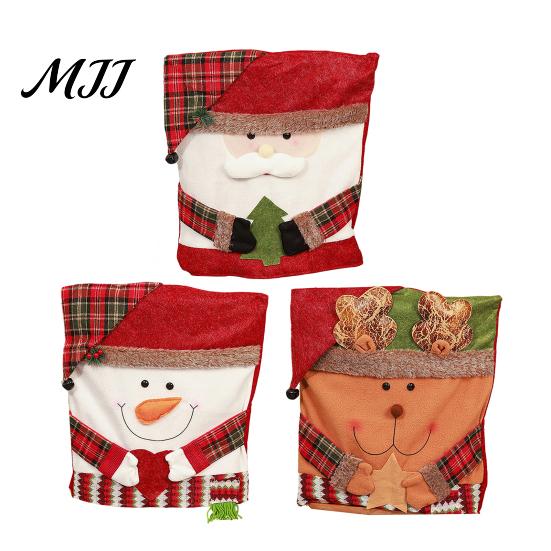 Decorative Chair Slipcovers for Hotels Christmas Dining Cover, Washable Seat Protector, Santa Snowman Covers Leisure Chairs Deer Slipcover Home