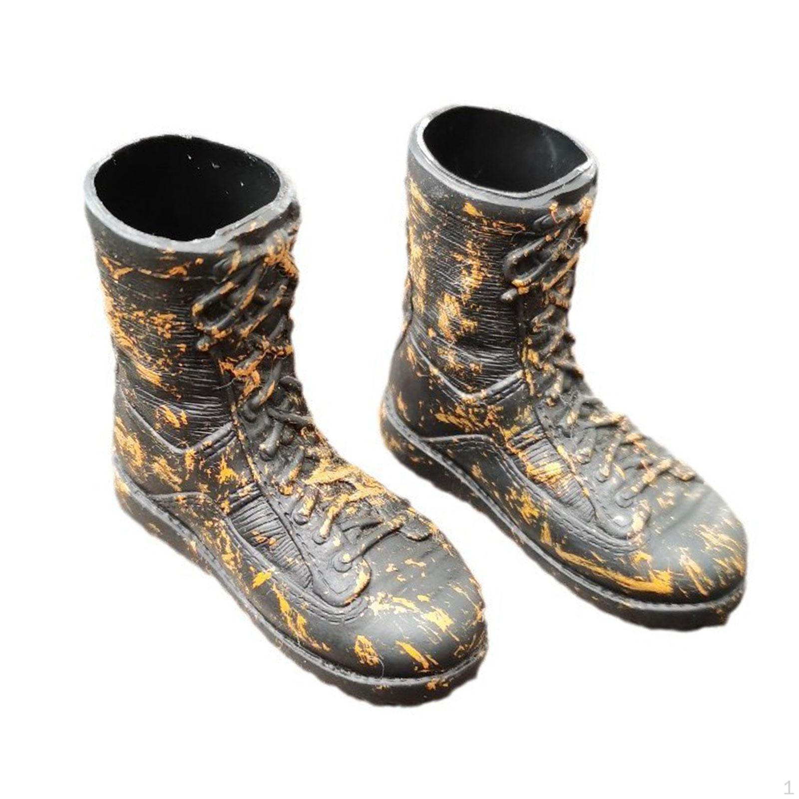 

Мужские ботинки масштаба 1/6, обувь для экшн-фигурки, походные, с мини-круглым носком, аксессуар для костюма куклы