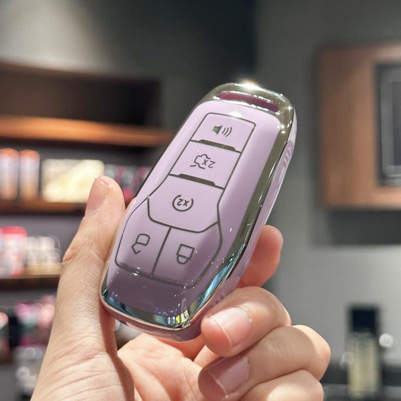 Etui na breloczek z błyszczącą smyczą brelok do Forda Fusion Mustang F150 Edge Explorer Lincoln MKZ MKC MKX inteligentny klucz zdalny