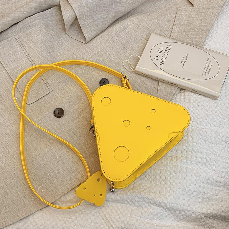 

Простая и модная женская сумка в иностранном стиле с 4 сырами, треугольная сумка-мессенджер для женщин жёлтый
