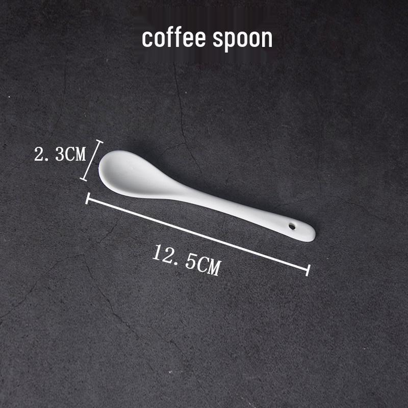 Высококачественная маленькая белая керамическая ложка в корейском стиле для супа, десерта или кофе