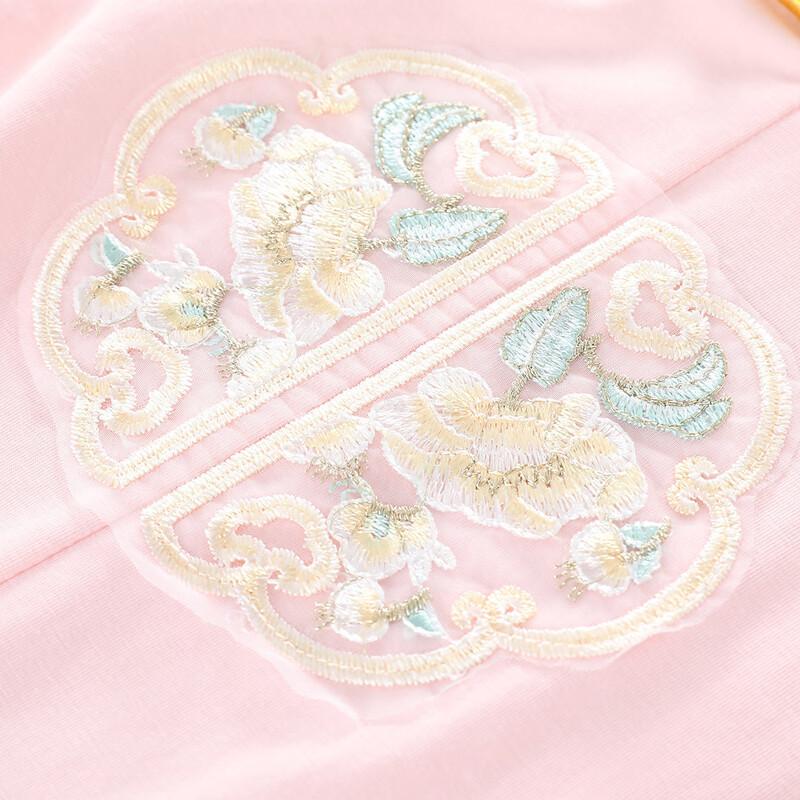 Montagut Girls' Chinese Style Embroidered Short-Sleeve T-Shirt