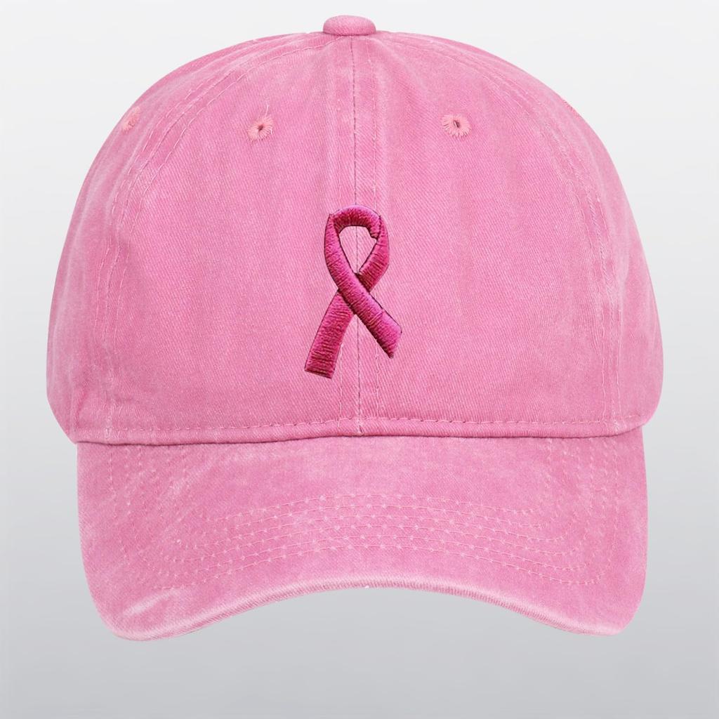 Embroidered Adjustable Vintage Baseball Cap in Pink