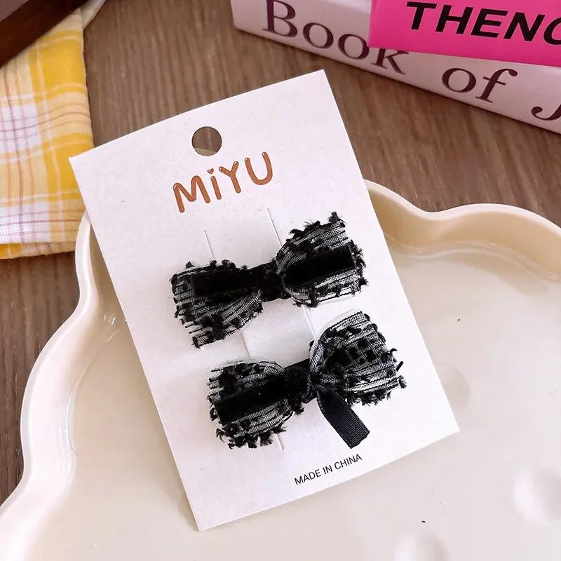 

2 шт. корейская одежда заколка-бантик для волос для девочки пожилого возраста заколка для волос зима осень милая мода принцесса клетчатые заколки аксессуары