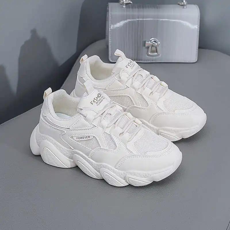 Fashion Non-slip Height Increasing Original Woman Loafers Vulcanize White Sneakers Ladies Women's Demi-season Shoes Sports