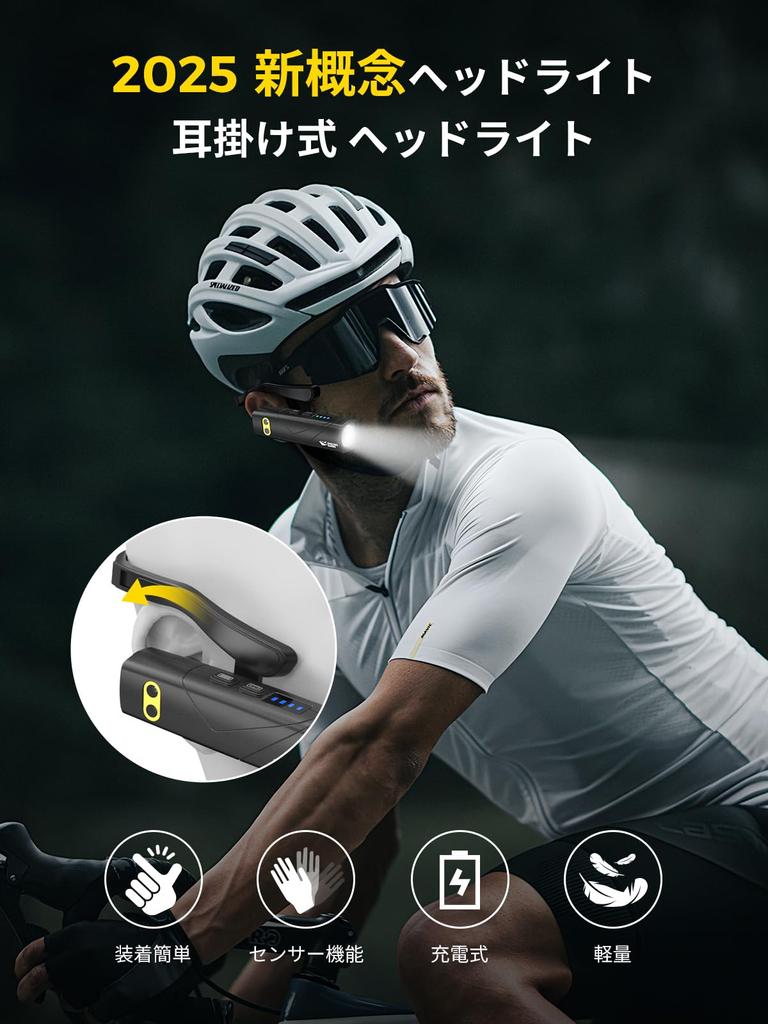 Smiling Shark Rechargeable LED Concept Headlamp with Sensor USB Rechargeable 5 Lighting Modes High Brightness Outdoor Headlamp Wide Angle Lighting