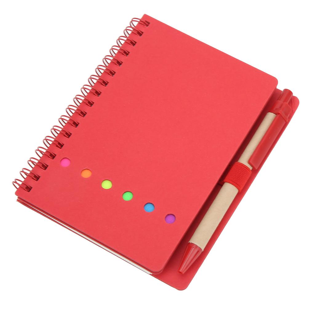 Notebook Portable Simple Double Coil Leather Notebook Student Notepad with Insert Pen Business Office Stationery