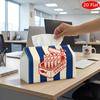 2D Flat, 1pc Tissue Box, Printed On Both Sides, Retro Artistic Tissue Box Sardine Graphic Print, Durable Polyester, Decorative Storage for Kitchen, Li