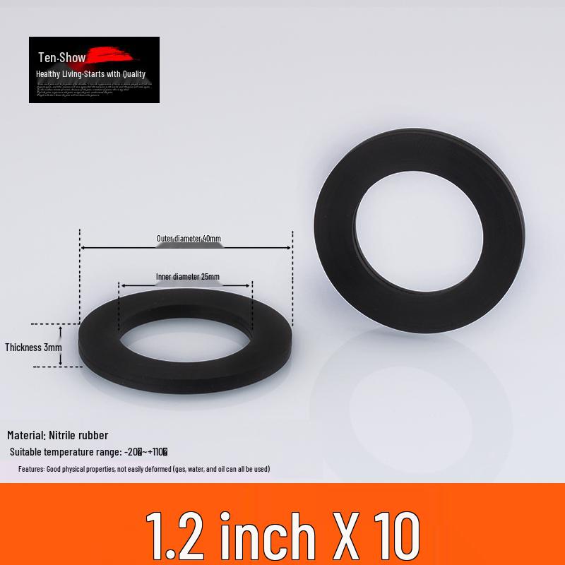 Black Rubber Silicone Waterproof Gasket Seal Washer for Water Heater & Shower - Nitrile Thickened, 4-6 Minutes