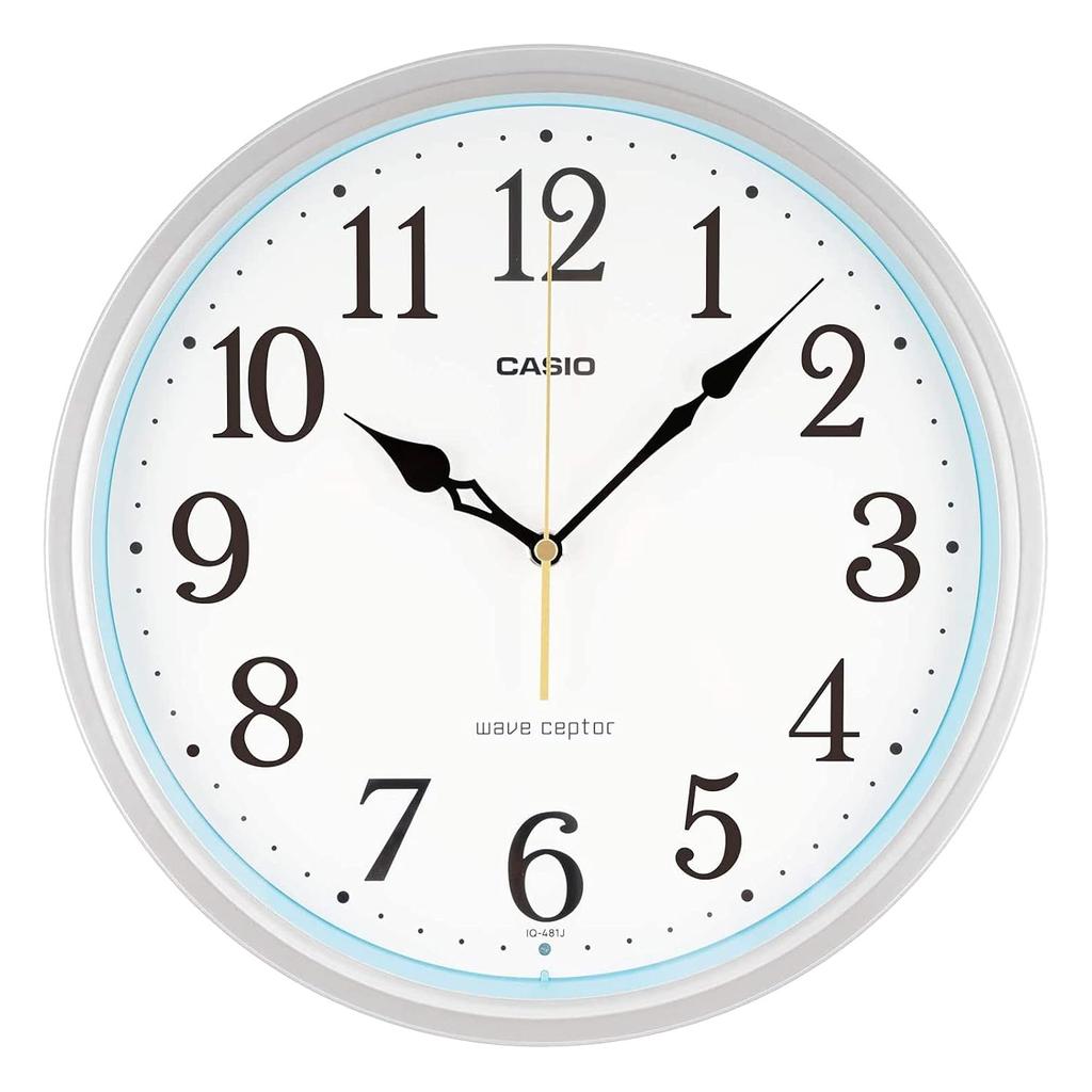 Casio Wall Clock Radio-Controlled Silver Analog Nighttime Second Hand Stop IQ-481J-8JF
