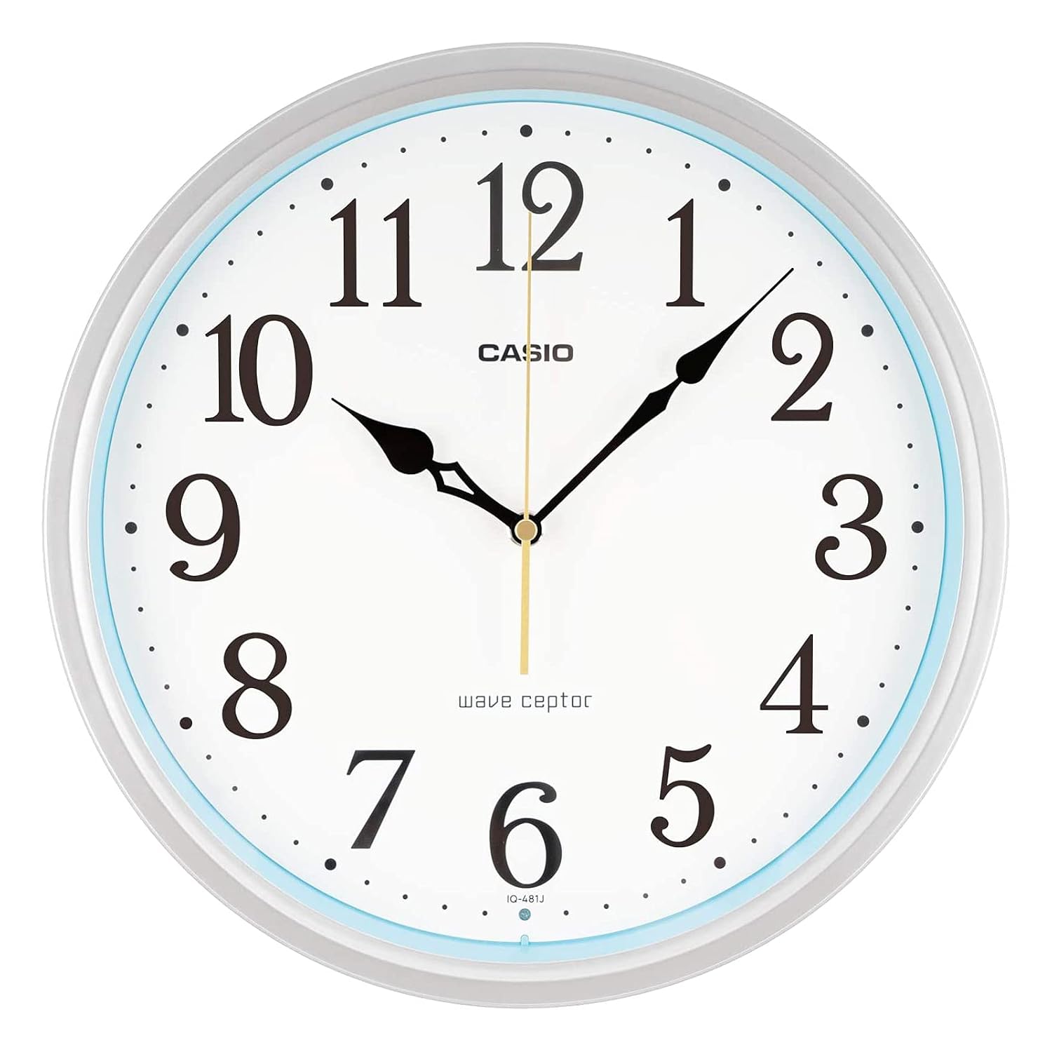 CASIO Wall Clock Radio-Controlled Silver Analog Nighttime Second Hand Stop IQ-481J-8JF