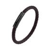 European and American Leather Bracelet Stainless Steel Snap Button Men's Woven Leather Bracelet