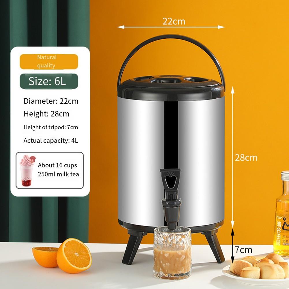 

Beverage Pail Camping Drink Container Insulated Tea Bucket 6L серебряный