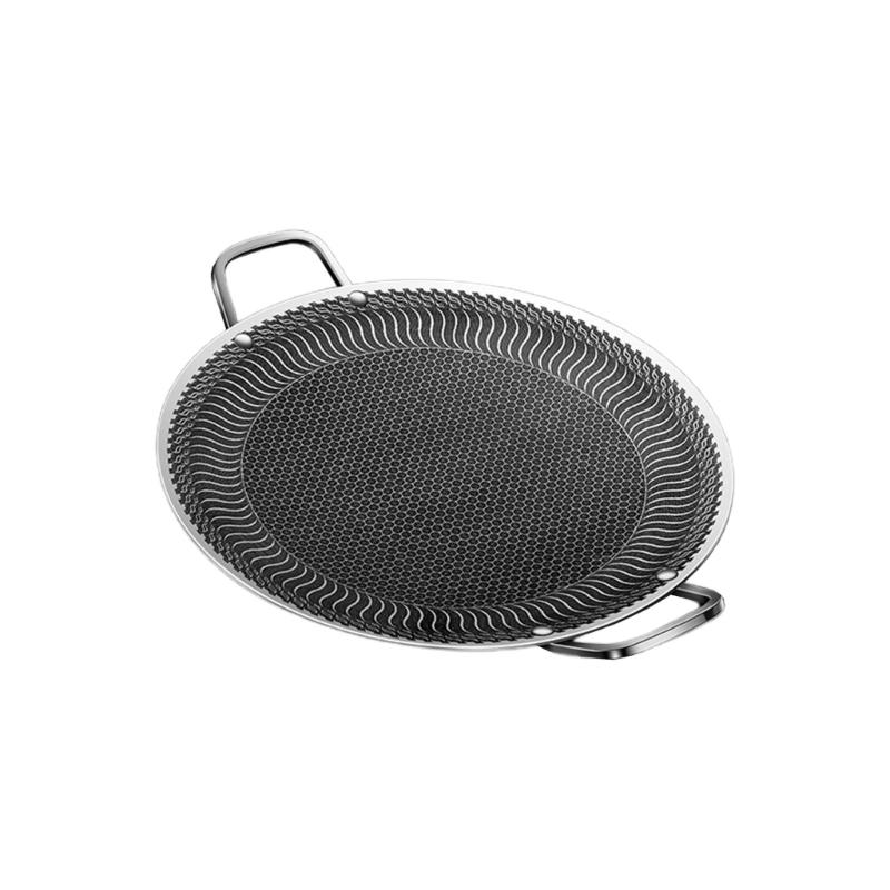 Round BBQ Griddle Pans with Handle NonStick Barbecues Plate Stainsless Steels Bakings Pans Outdoor Travel Campings Fryings Pans
