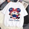 2025 Mickey  Minnie Cruise Family Vacation Printed TShirt   Cartoon Summer Short Sleeve Womens Casual TShirt Breathable