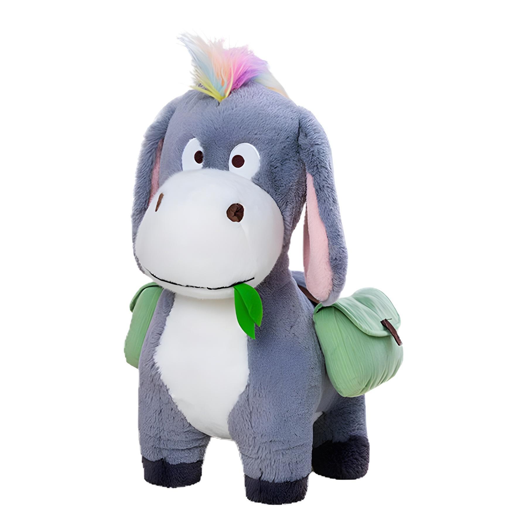 

Donkey Eating Backpack Grass Stuffed Toy Doll Pillow Children Gift Birthday 27cm/10.63in сірий