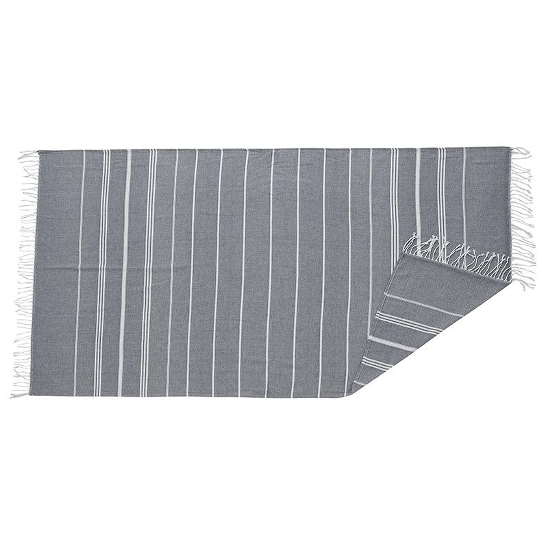 Turkish Cotton Tassel Beach Towel - Narrow Stripe, 12 Colors, 100x180 Cm