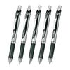 Pentel Ballpoint Pen Gel Ink Energel Retractable 1.0mm Silver Shaft XBL80-A Black 5 Pieces