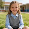 Gilet Maglione Scollo a V Stile Accademico per Bambini 2026 per Ragazzi e Ragazze, Maglia Leggera in Cotone Primavera/Autunno