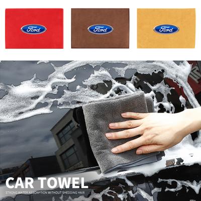 New Car Wash Microfiber Towel Auto Emblem Cleaning Drying Rag Cloth Auot For Ford SMax CMax Kuga Escape Monde 4 Focus 3 Grand 2
