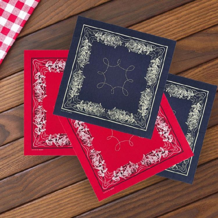 Western Pattern Headscarf Bandanas Hiphop Head Scarf Music Festival Headwrap Cycling Dancing Head Scarf Handkerchief