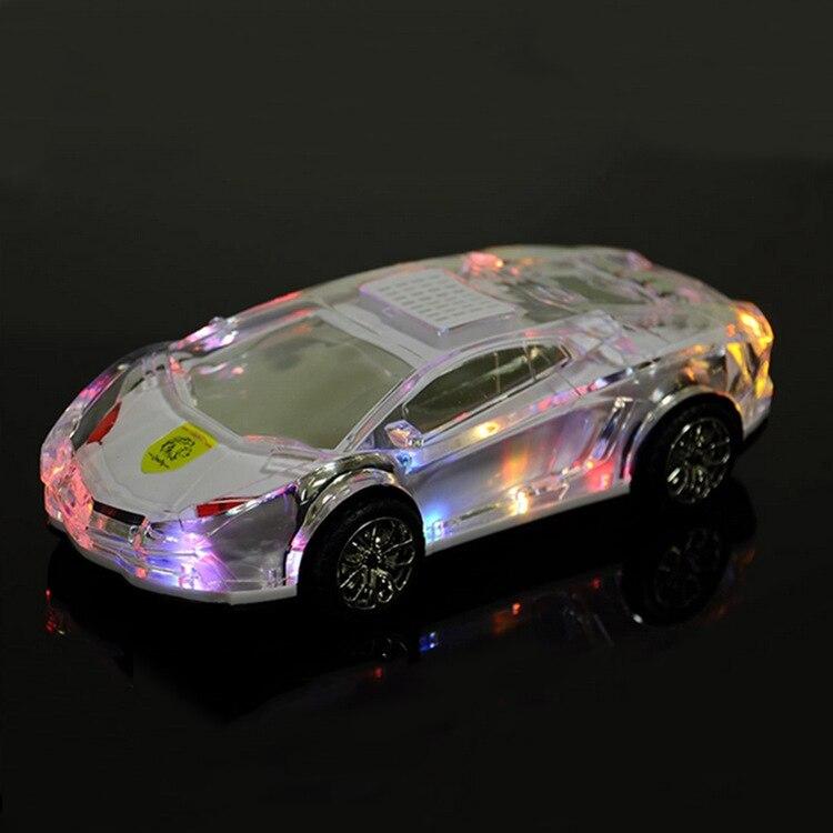 

Bluetooth-динамик в форме спортивного автомобиля, беспроводная стереосистема, которую можно подключить к USB-диску, красочные огни, вспышка белый