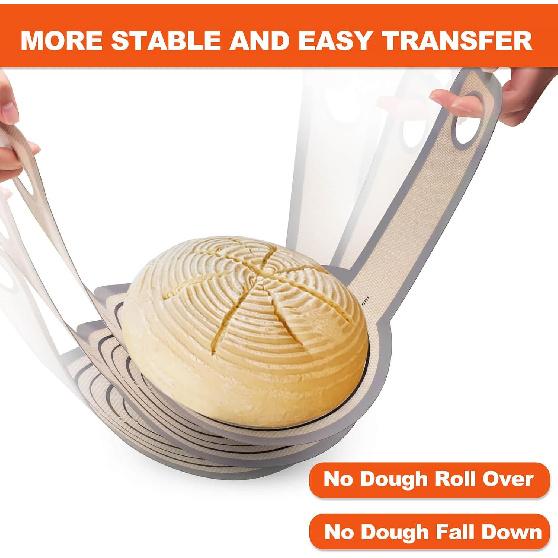 Large Silicone Bread Sling Dutch Oven - 9.5 Inch Non-Stick & Easy Clean Reble Silicone Bread Baking Mat. With Extra Long Handles Bread Baking Sheet