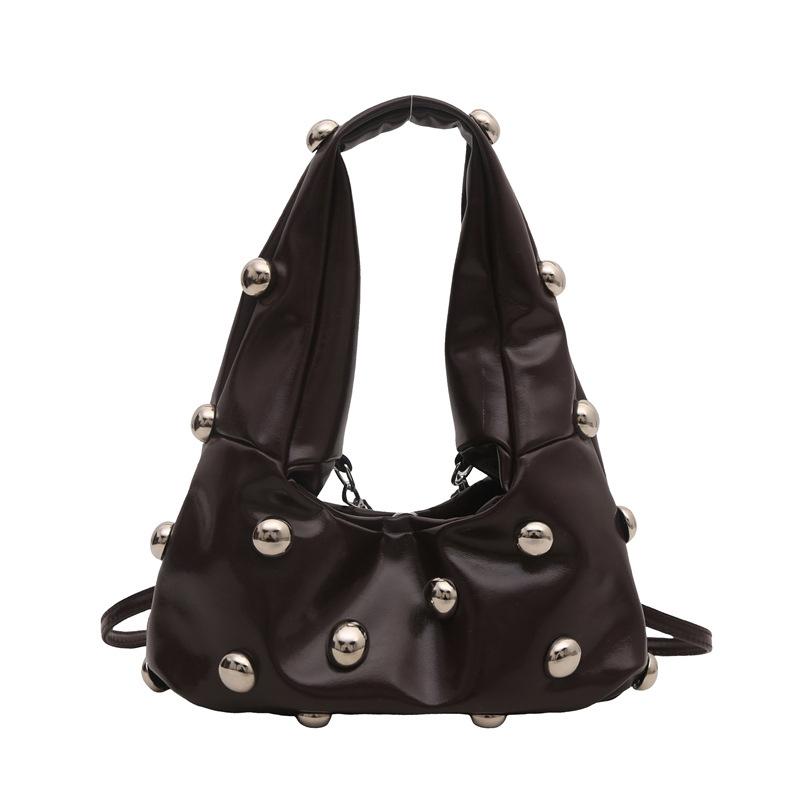 Personalized Pu Rivet Shoulder Bags Solid Color Crossbody Bag High-End Women Handbag Luxury Brand Satchel Small Tote Bag