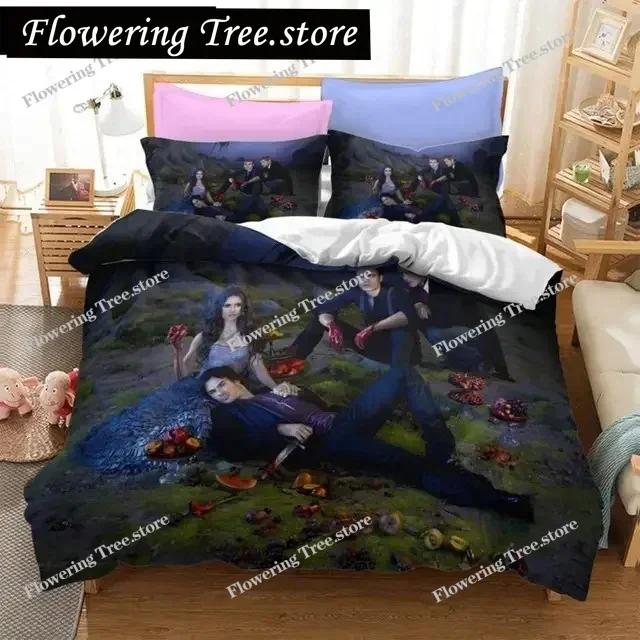 The Vampire Diaries Print Bedding Set 3D Character Duvet Cover Set With Pillowcase Twin Full Queen King Bedclothes