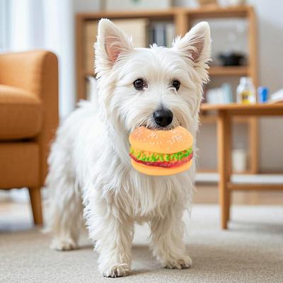 2 PIÈCES Jouet couinant pour chien Forme de hamburger Vinyle non toxique Jouet à mâcher et à jouer pour animaux de compagnie pour le nettoyage des dents et le jeu actif