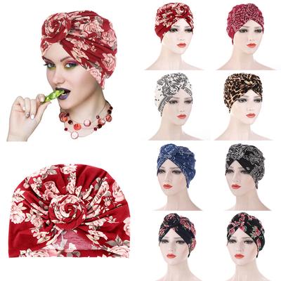 Multicolor Print Women Inner Hijabs Cap Muslim Head Scarf Turban Bonnet Ready To Wear Ladies Wrap Under Hijab Chemo Caps