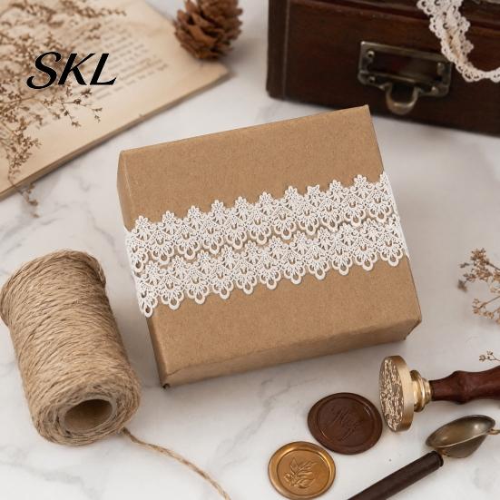 DIY Lace Tape Roll Pattern PET Tapes, Floral Arts Decorative Washi Tape, Adhesive Masking Tapes for Craft, Scrapbook, Journaling, Gift Wrapping