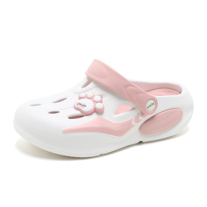 Summer New Women's Hole Shoes Platform Non-slip Wear-resistant Fashion Two-color Leisure Outdoor Beach Bag Head Mop