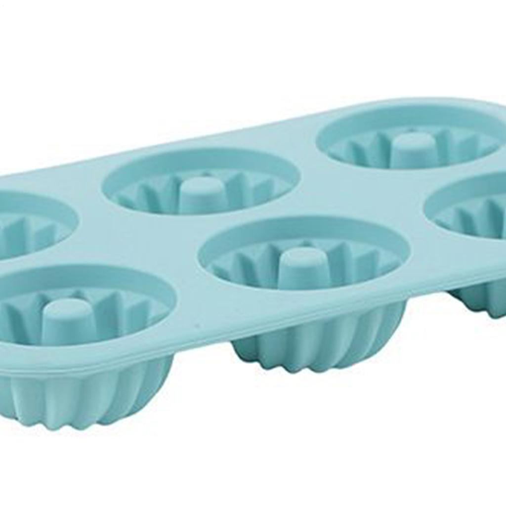 6 Hole Silicone Donut Mold Non Stick Donut Maker Baking Tray Reusable Donut Swirl Shaped Muffin Cake Mould Baking Pan