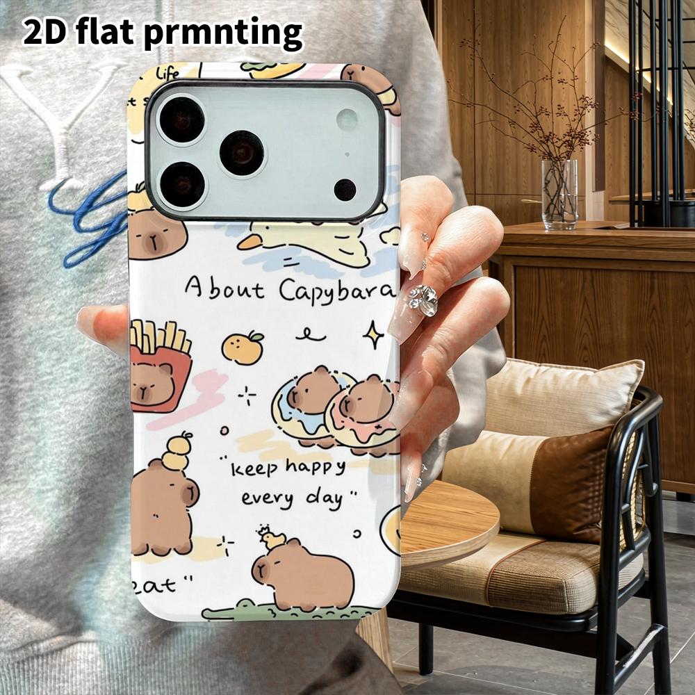 Phone Case: 2D Flat Suitable for iPhone 18 17 16 15 14 13 Pro Film Protective Case, Couple Style, Famous Scene Capybara, Christmas and Halloween Gifts