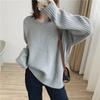 Loose and Lazy Wind Soft Waxy Pit Strip Sweater for Women's Autumn and Winter New Korean Version Solid Color Knitted Pullover Bottoming Shirt for