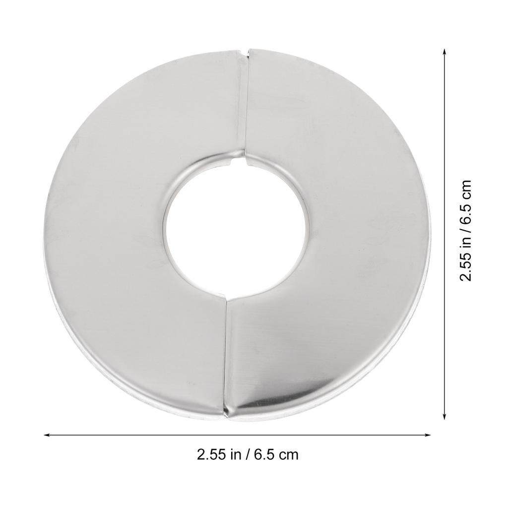 4Pcs Round Escutcheon Plates Stainless Steel Plumbing Cover Plates Decorative Cover for Wall Gas Heating Angle