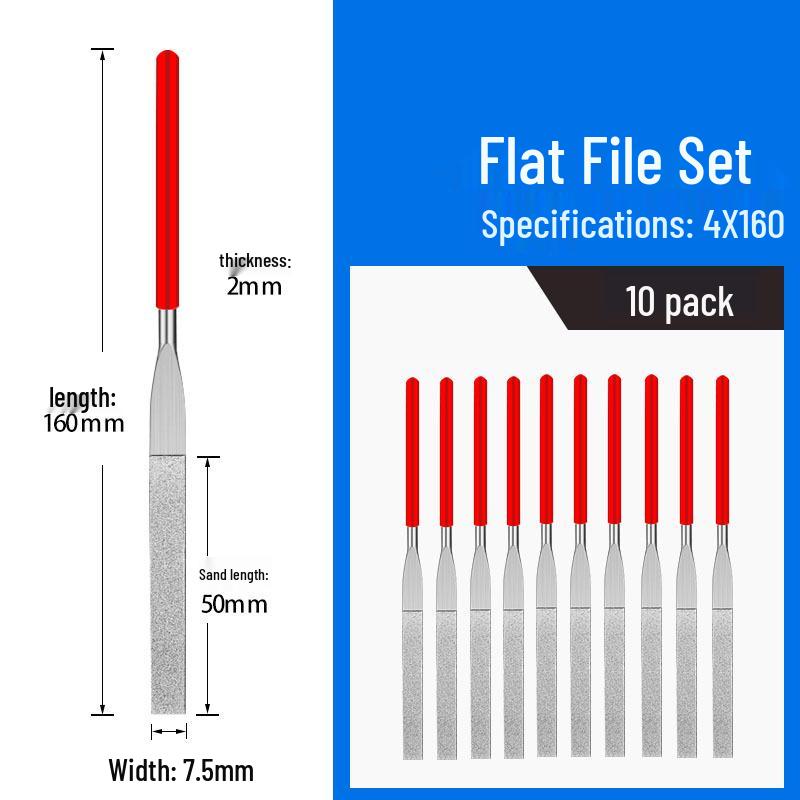 Diamond File Set: Fine Steel Metal Alloy Assorted Files
