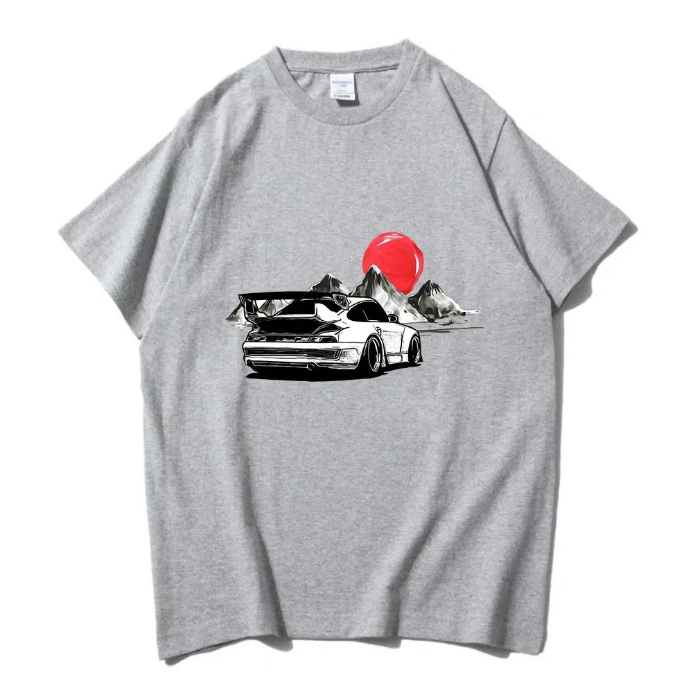 JDM Racing Car Printing T-shirt Casual Cotton High Quality Tee-shirt Summer Spring Harajuku Streetwear Graphic Printing Clothing