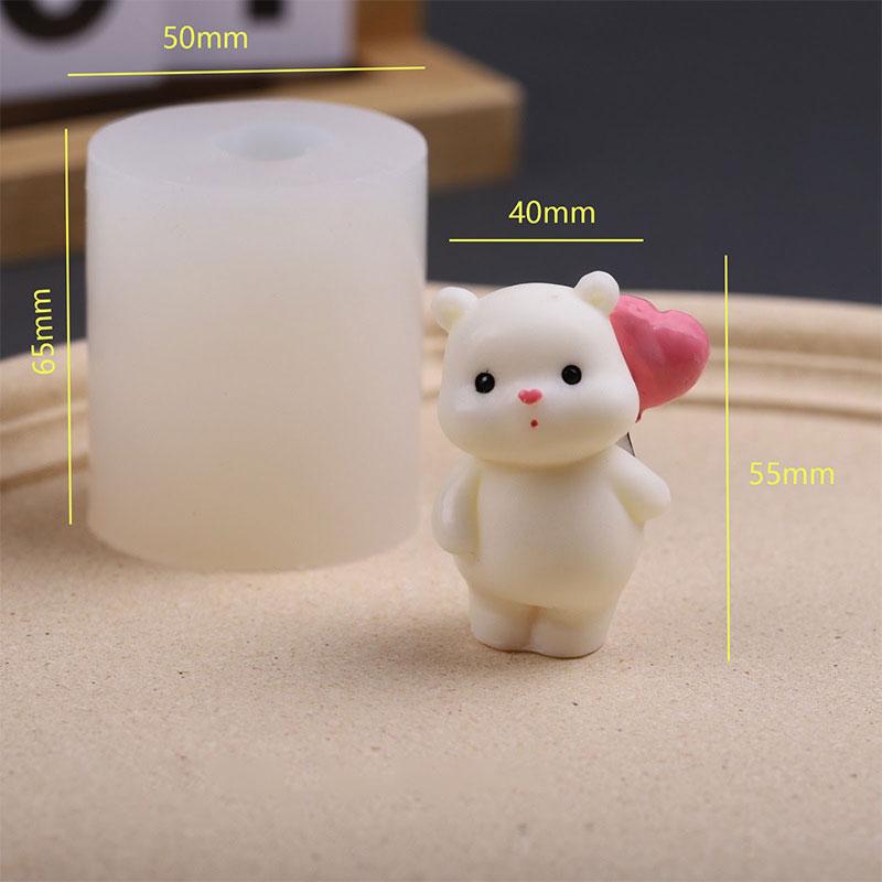 Cute Bear Silicone Mold Mini Bear Mold Candle Making Candle Aromatherapy Mold