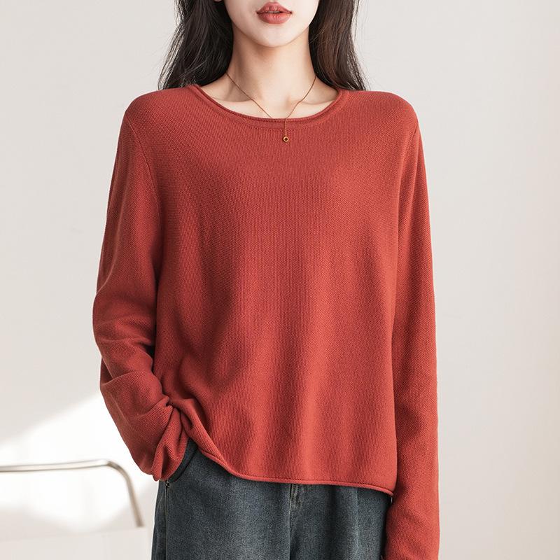 100% Reine Baumwolle Damen Strickpullover - Zart, Hautfreundlich, Lockere Passform, Übergröße, Frühling/Herbst Stil