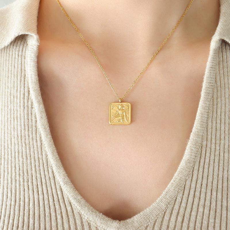 18K Gold-Plated Titanium Steel Little Angel Wing Pendant Necklace